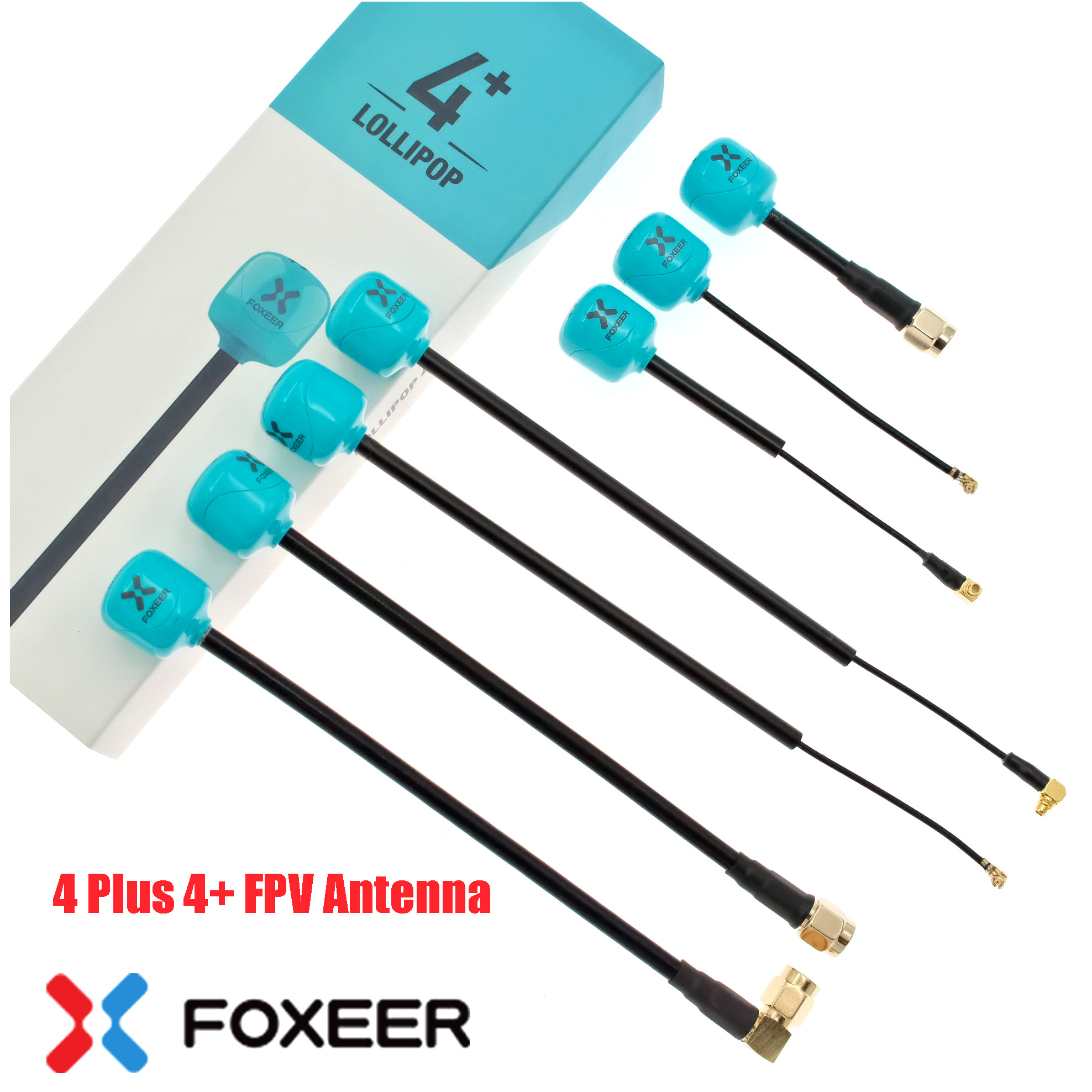 Drone Kit Long Range - Foxeer-lolpopアンテナ4 plusおよび4 fpv,アンテナ5.8g,2.6dbi,rpsma,ufl,cx fpv,fpv,レーシング用