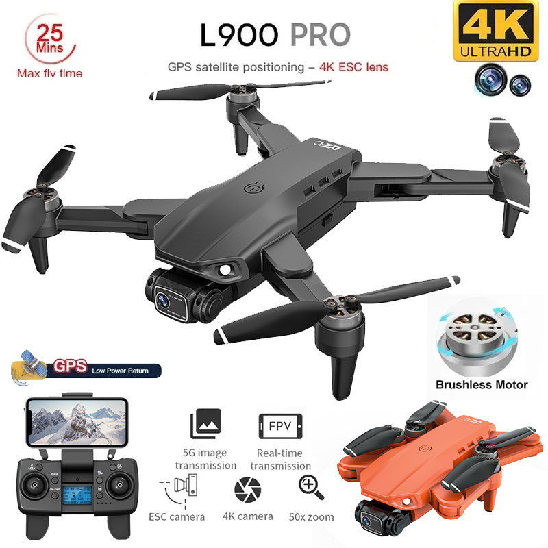 折りたたみ式ブラシレスドローンl900プロ,GPS, 4k, - Drone Kit Professional のレビューと価格