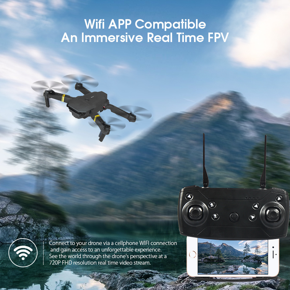 高解像度航空写真ドローン、インテリジェントrc飛行機、固定高 - Eachine Drone E58 のレビューと価格